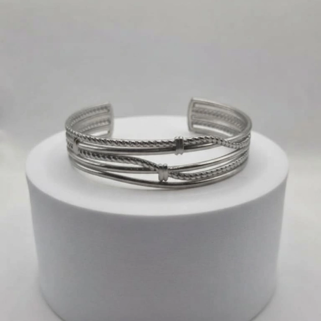 Multi-Strand Bangle Silver