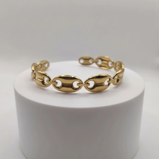 Chain Link Bangle Gold