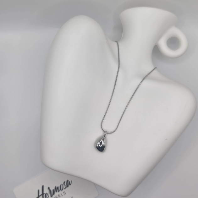 Liquid Silver Drop Necklace