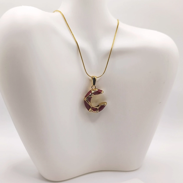 Sleek Serpent Enamel  Necklace