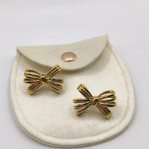 Gilded Bow Stud Earrings