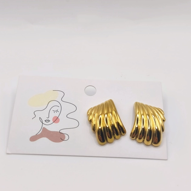 Golden Shell Statement Earrings